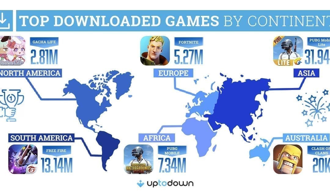 The most popular mobile games on each continent